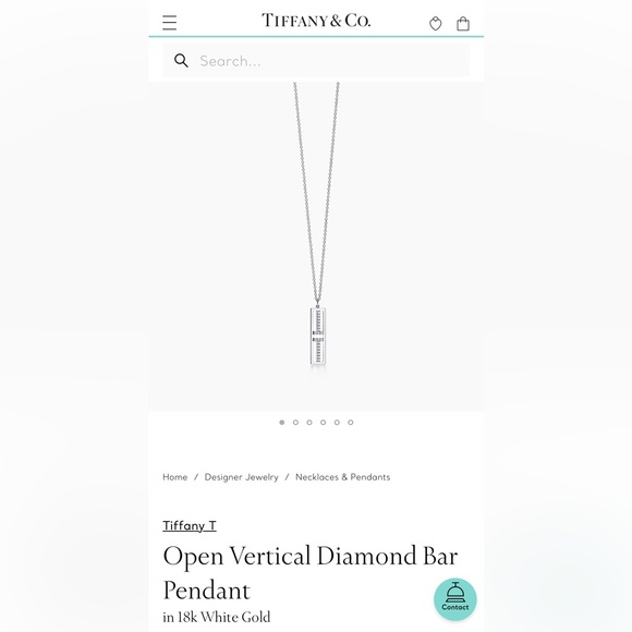 Tiffany & Co Open Vertical Diamond Bar Pendant - Picture 6 of 6